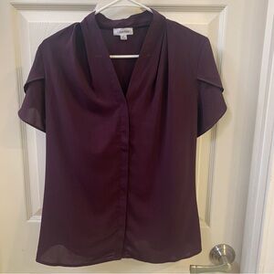 Calvin Klein Flutter Sleeves Pop-Over Blouse